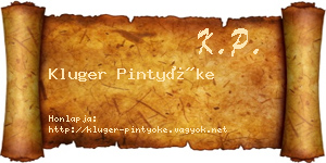Kluger Pintyőke névjegykártya